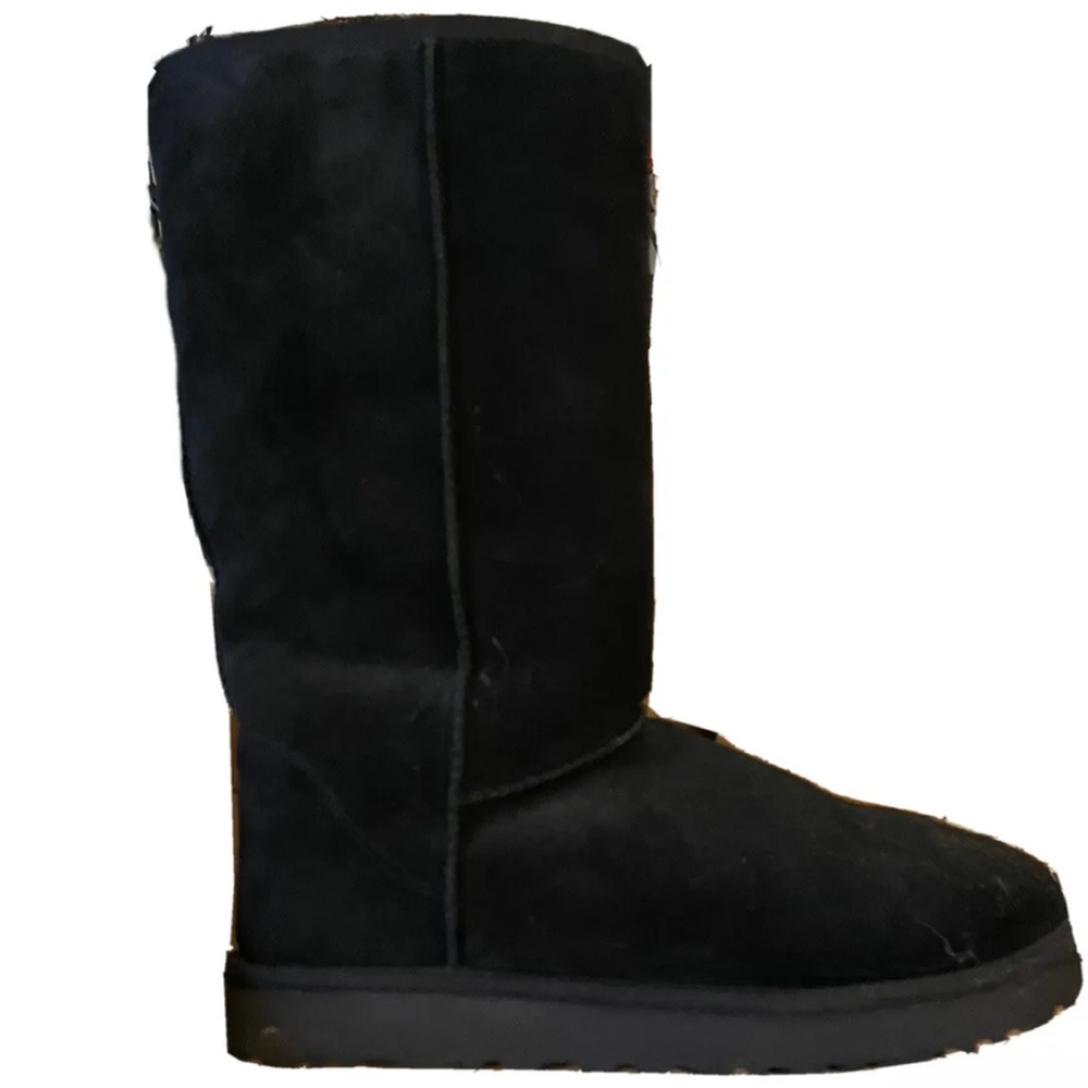 Black Cheetah Long Midi Boots Size 6